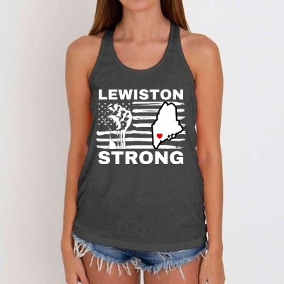 Lewiston Strong #Lewistonstrong Women's Knotted Racerback Tank