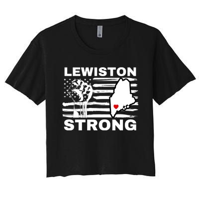 Lewiston Strong #Lewistonstrong Women's Crop Top Tee