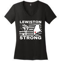 Lewiston Strong #Lewistonstrong Women's V-Neck T-Shirt