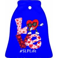 Love Speech Language Pathologist Slp Valentine Dabbing Heart Cute Gift Ceramic Bell Ornament