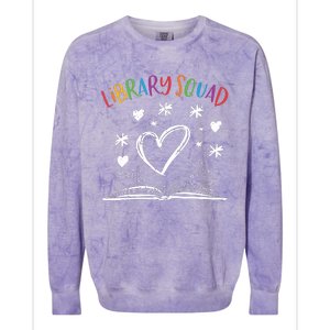 Library Squad Librarian Bookworm Book Lover Colorblast Crewneck Sweatshirt