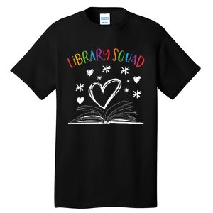 Library Squad Librarian Bookworm Book Lover Tall T-Shirt