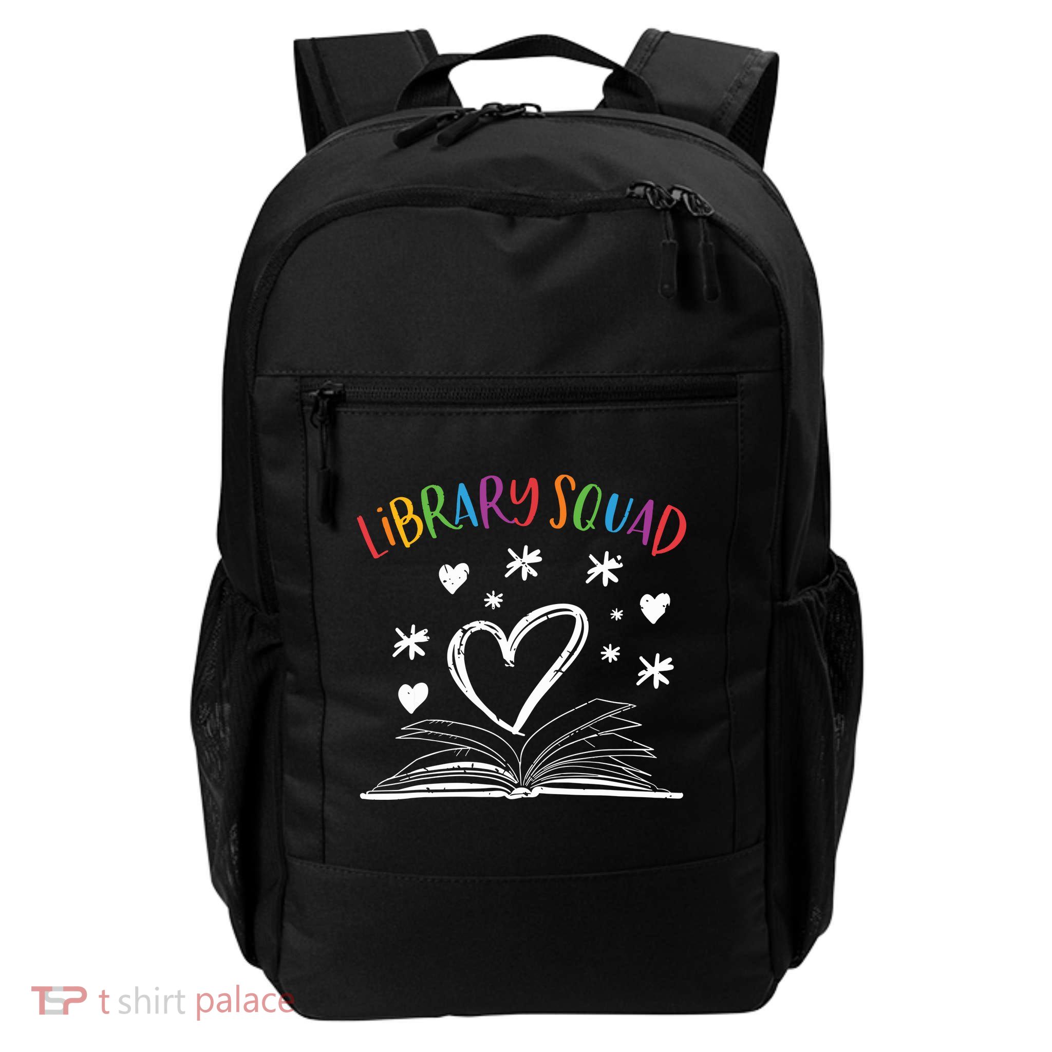 Library Squad Librarian Bookworm Book Lover Daily Commute Backpack