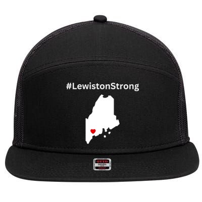 Lewiston Strong #Lewistonstrong 7 Panel Mesh Trucker Snapback Hat