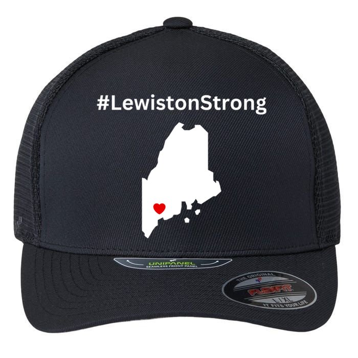 Lewiston Strong #Lewistonstrong Flexfit Unipanel Trucker Cap