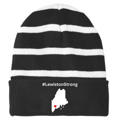 Lewiston Strong #Lewistonstrong Striped Beanie with Solid Band