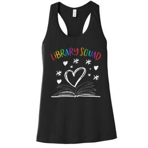 Library Squad Librarian Bookworm Book Lover Women's Racerback Tank