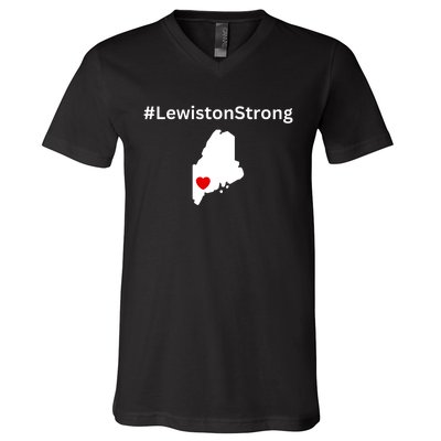 Lewiston Strong #Lewistonstrong V-Neck T-Shirt