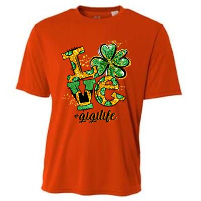 Lucky Shamrock Love Gigi Life St Patrick's Day Gift Great Gift Cooling Performance Crew T-Shirt