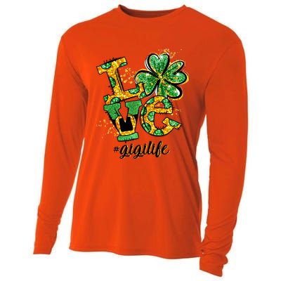 Lucky Shamrock Love Gigi Life St Patrick's Day Gift Great Gift Cooling Performance Long Sleeve Crew