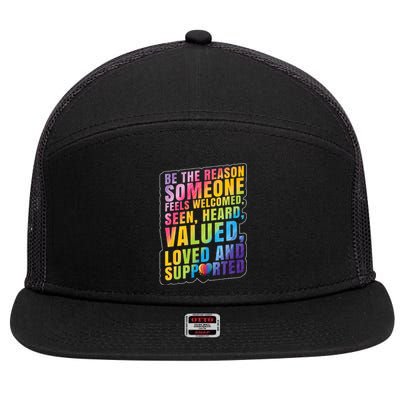 LGBTQ Support LGBT Pride Month 7 Panel Mesh Trucker Snapback Hat