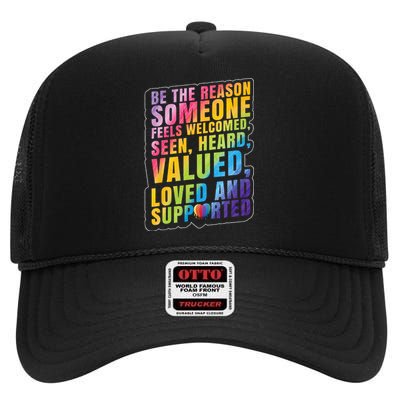 LGBTQ Support LGBT Pride Month High Crown Mesh Back Trucker Hat