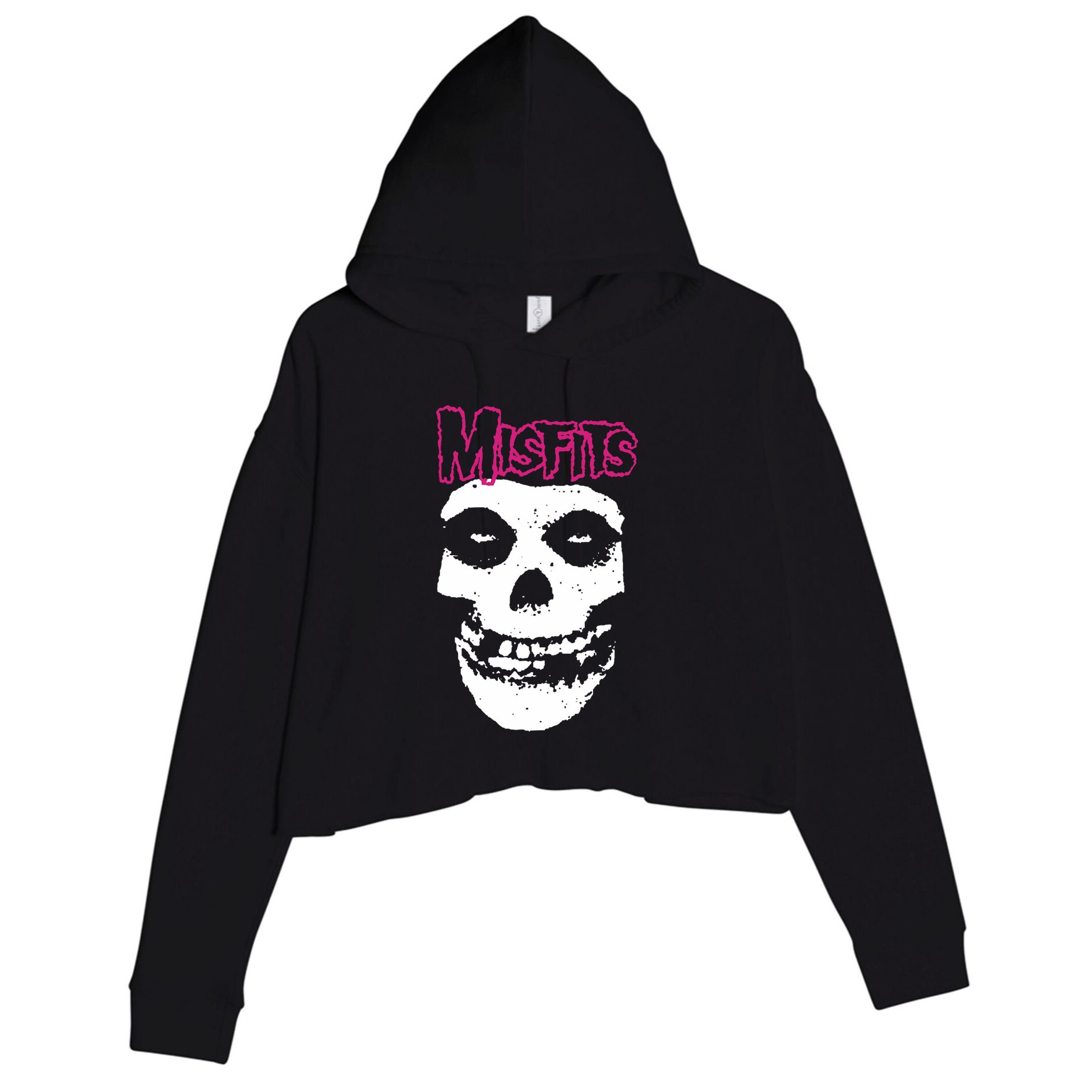 Logo Skull Crop Fleece Hoodie