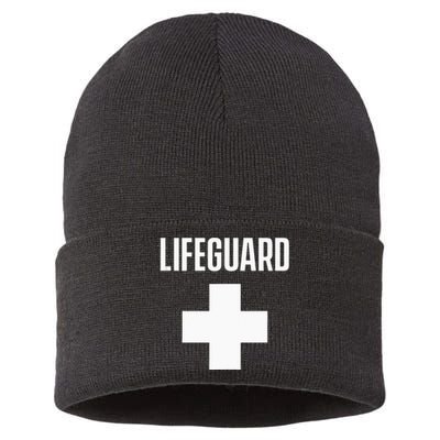 Lifeguard Sayings Life Guard Job Sustainable Knit Beanie