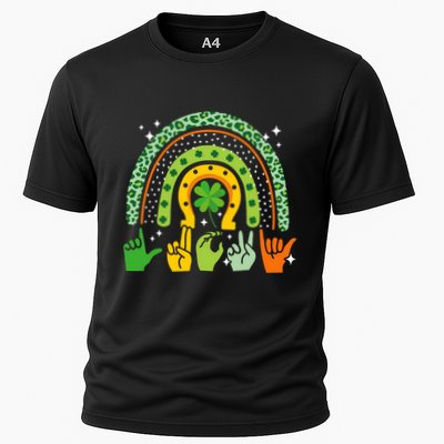 Lucky Sign Language Deaf St PatrickS Day Irish Asl Rainbow Performance Shirt