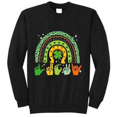 Lucky Sign Language Deaf St PatrickS Day Irish Asl Rainbow Sweatshirt
