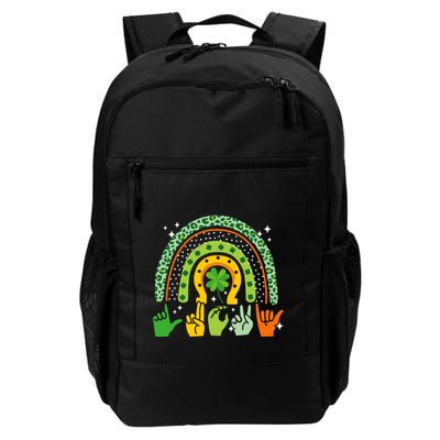 Lucky Sign Language Deaf St PatrickS Day Irish Asl Rainbow Backpack