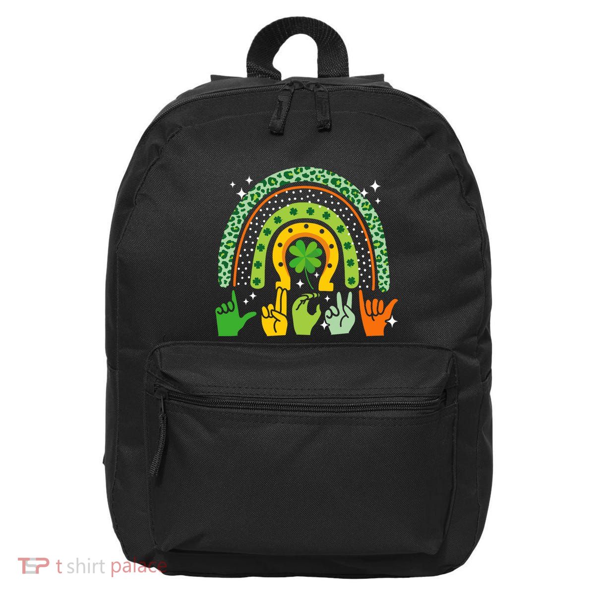Lucky Sign Language Deaf St PatrickS Day Irish Asl Rainbow 16 in Basic Backpack