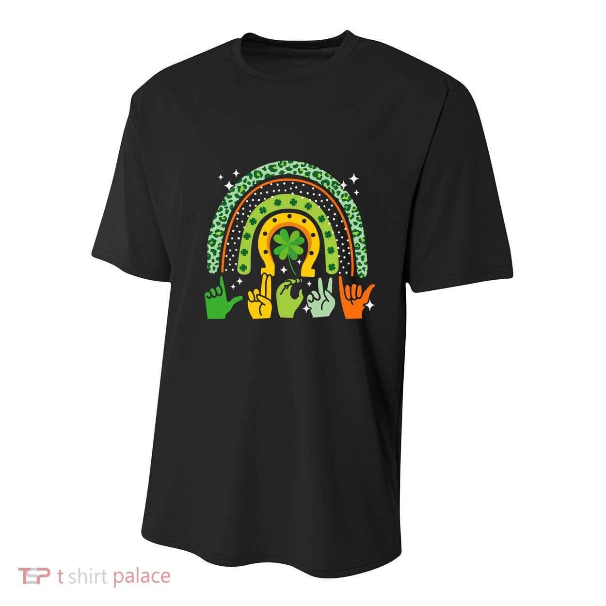 Lucky Sign Language Deaf St PatrickS Day Irish Asl Rainbow Youth Performance Sprint T-Shirt