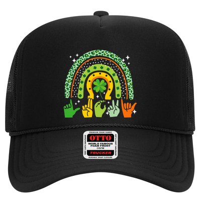 Lucky Sign Language Deaf St PatrickS Day Irish Asl Rainbow Trucker Hat