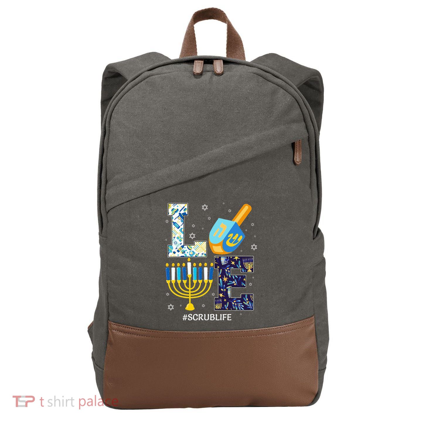 Love Scrub Life Chanukah Jewish Hanukkah Cotton Canvas Backpack