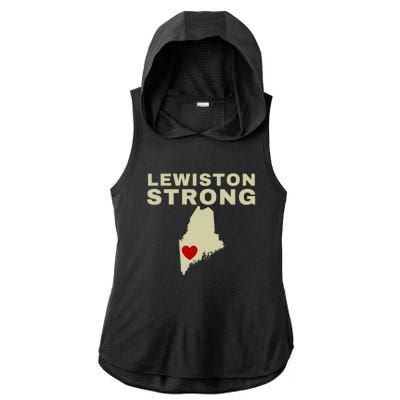 Lewiston Strong Ladies PosiCharge Tri-Blend Wicking Draft Hoodie Tank