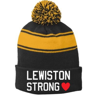 Lewiston Strong Stripe Pom Pom Beanie