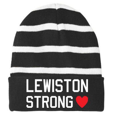 Lewiston Strong Striped Beanie with Solid Band