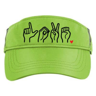 Love Sign Language Heart ASL Valentines Day Adult Drive Performance Visor