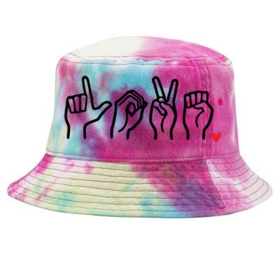 Love Sign Language Heart ASL Valentines Day Tie-Dyed Bucket Hat