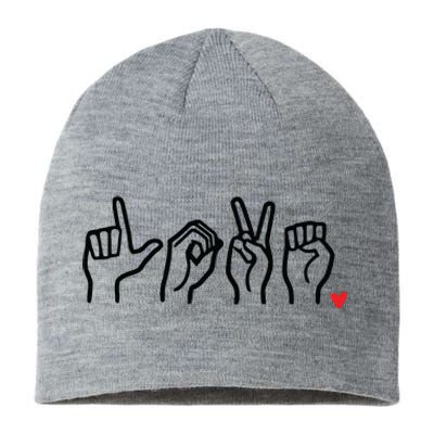 Love Sign Language Heart ASL Valentines Day Sustainable Beanie