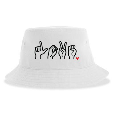 Love Sign Language Heart ASL Valentines Day Sustainable Bucket Hat