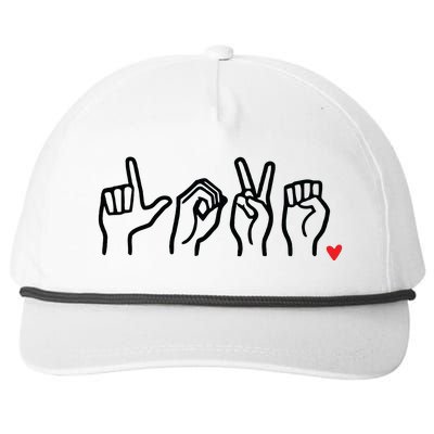 Love Sign Language Heart ASL Valentines Day Snapback Five-Panel Rope Hat