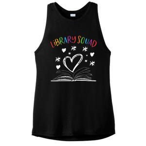 Library Squad Librarian Book Worm Book Lover Gift Ladies PosiCharge Tri-Blend Wicking Tank