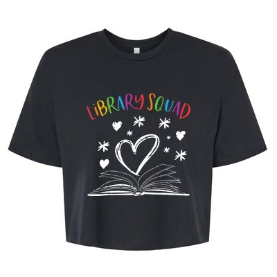 Library Squad Librarian Book Worm Book Lover Gift Bella+Canvas Jersey Crop Tee