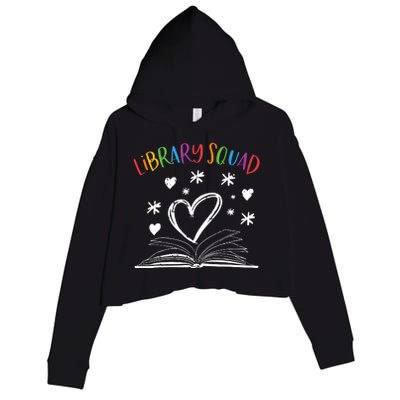 Library Squad Librarian Book Worm Book Lover Gift Crop Fleece Hoodie