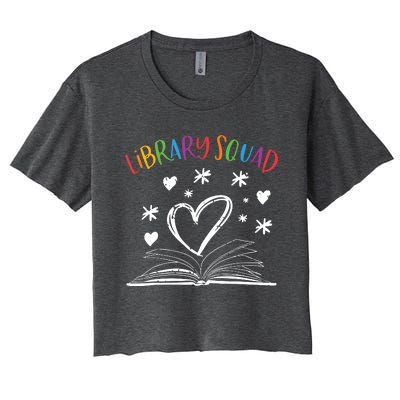 Library Squad Librarian Book Worm Book Lover Gift Women's Crop Top Tee