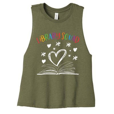 Library Squad Librarian Book Worm Book Lover Gift Women's Racerback Cropped Tank