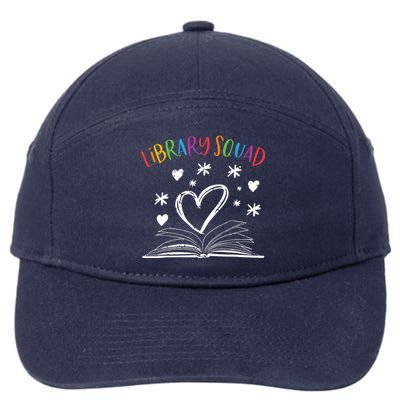 Library Squad Librarian Book Worm Book Lover Gift 7-Panel Snapback Hat