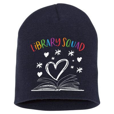 Library Squad Librarian Book Worm Book Lover Gift Short Acrylic Beanie