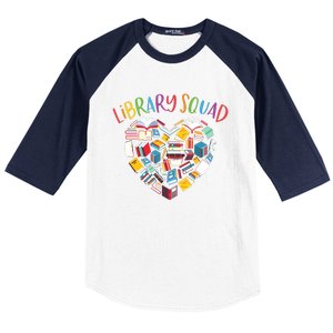 Library Squad Librarian Bookworm Book Lover Baseball Sleeve Shirt