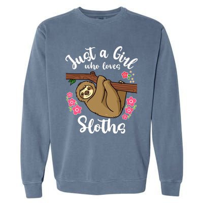 Loves Sloths Garment-Dyed Sweatshirt