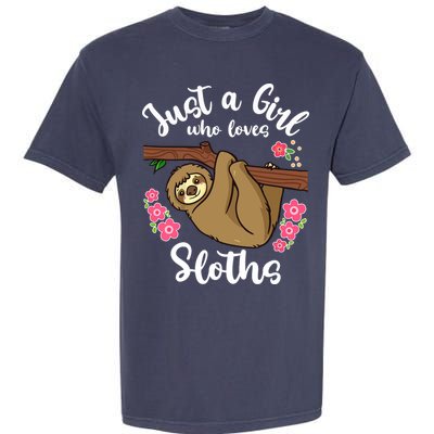 Loves Sloths Garment-Dyed Heavyweight T-Shirt
