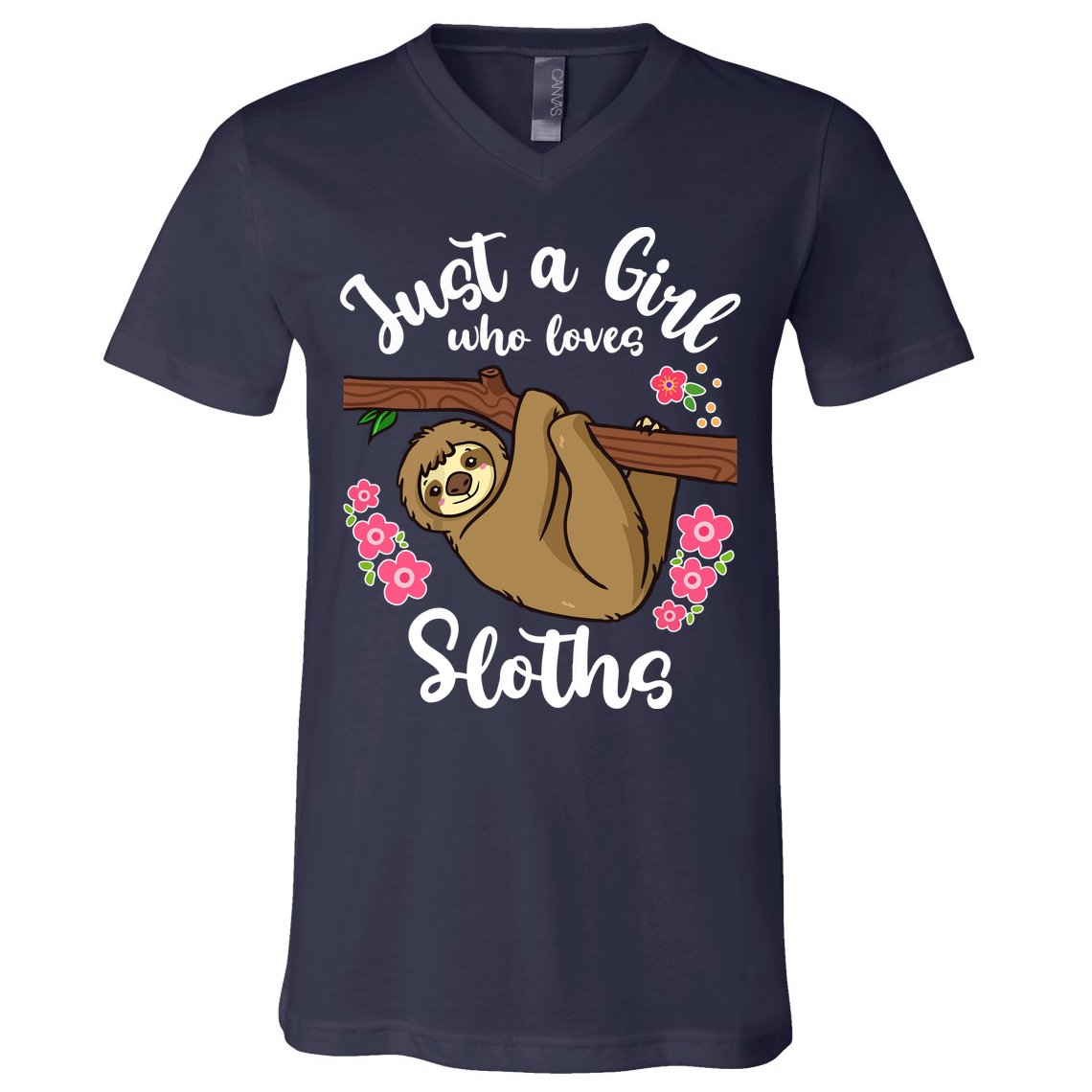 Loves Sloths V-Neck T-Shirt
