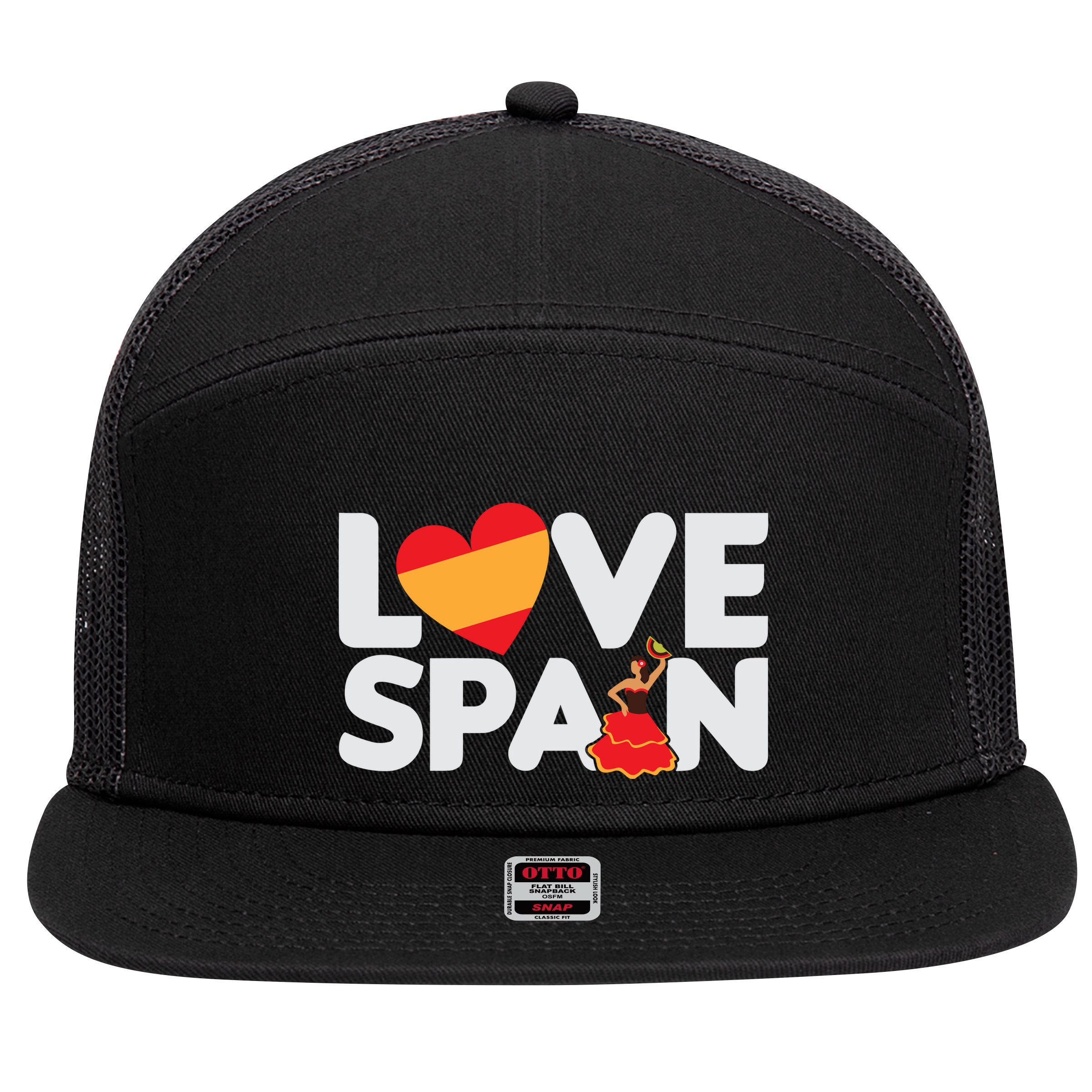 Love Spain 7 Panel Mesh Trucker Snapback Hat