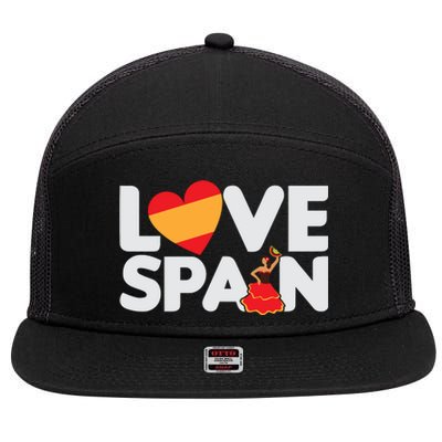 Love Spain 7 Panel Mesh Trucker Snapback Hat