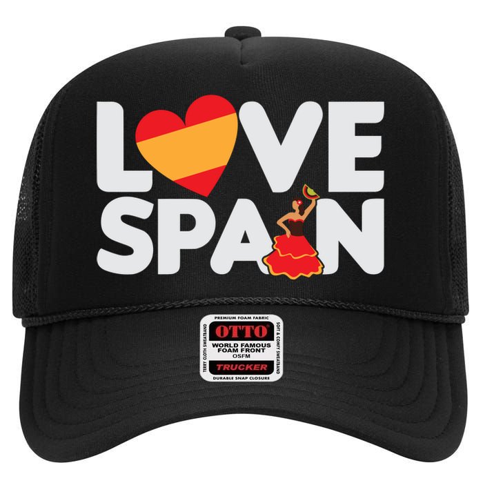 Love Spain High Crown Mesh Back Trucker Hat