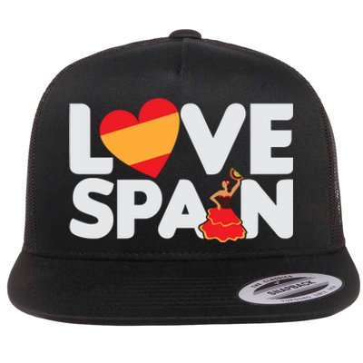 Love Spain Flat Bill Trucker Hat