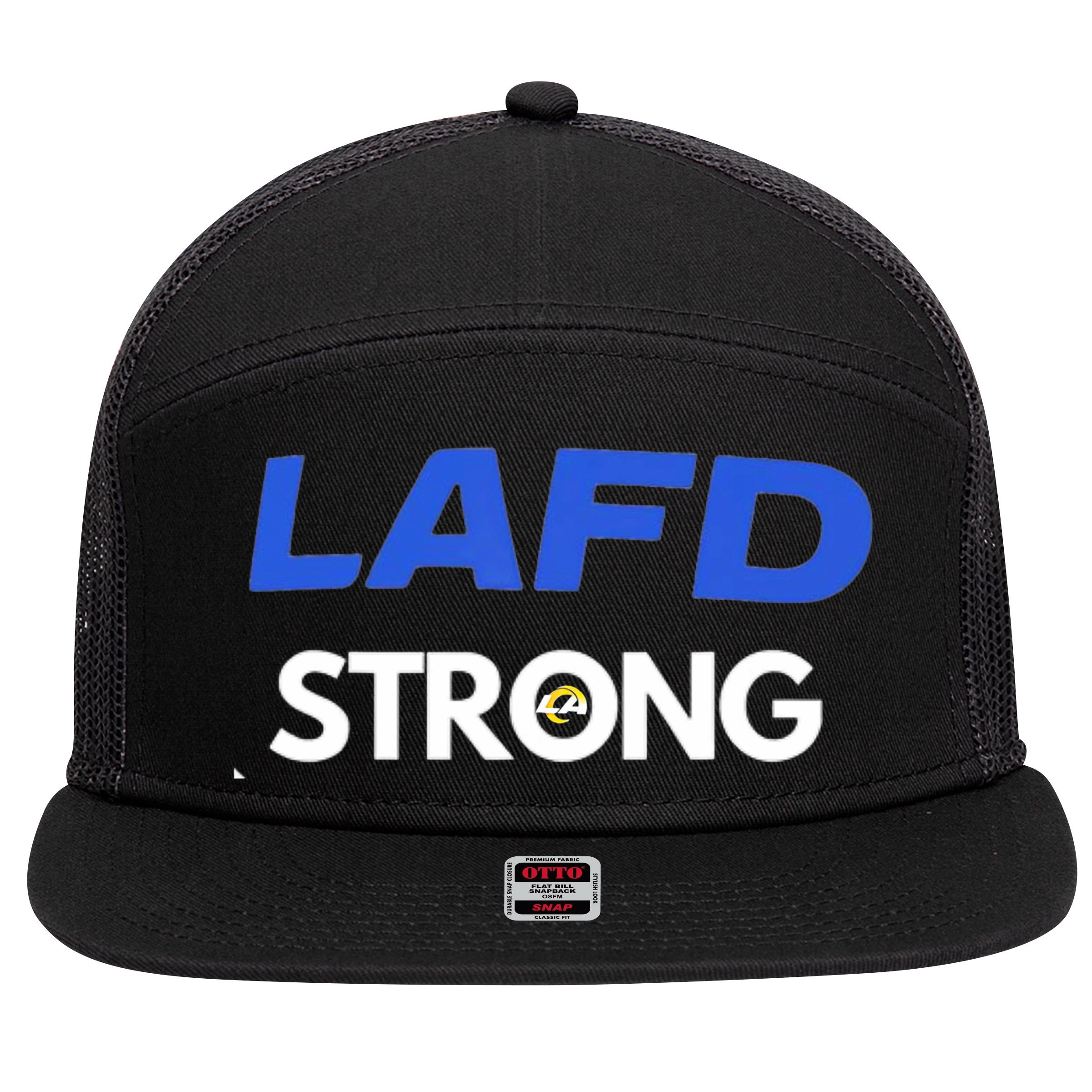 Lafd Strong 7 Panel Mesh Trucker Snapback Hat