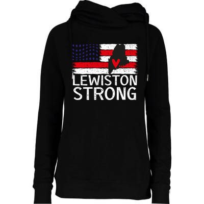 Lewiston Strong Lewiston Map American Flag Womens Funnel Neck Pullover Hood